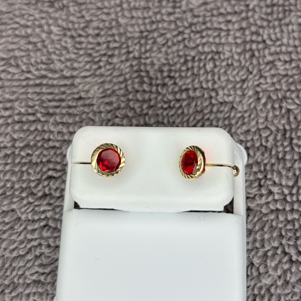 Planet Gold Red and Gold Stud Earrings